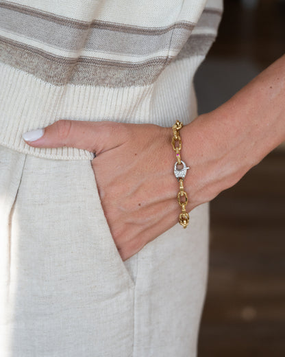 Roberto Coin Diamond & Ruby Paperclip Bracelet 18k