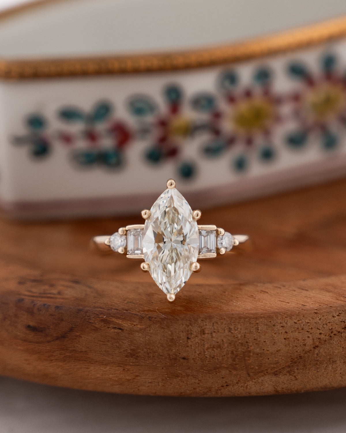 2.02 Marquise Diamond Engagement Ring 14k Yellow Gold
