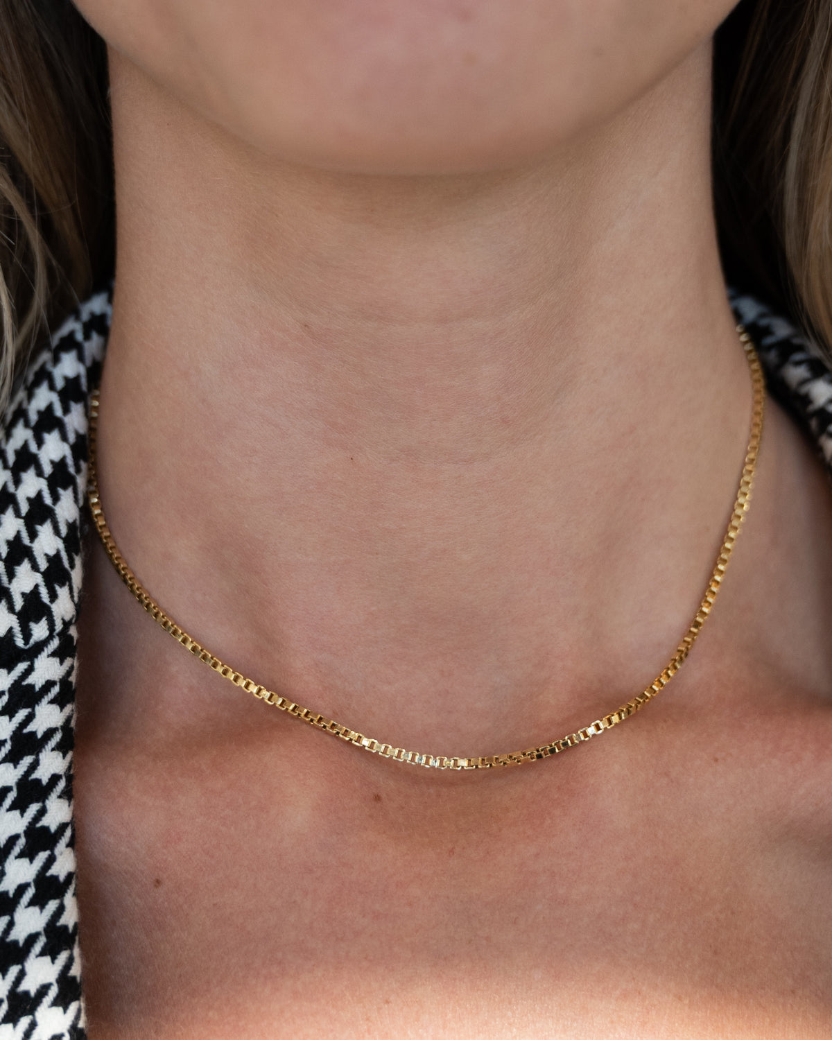 16" Box Chain Necklace 18k Yellow Gold