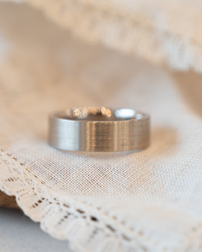 Men's Wedding Band 14k White Gold