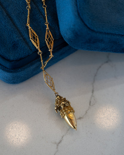 Antique Victorian Etruscan Revival Pendant Necklace 20k Gold