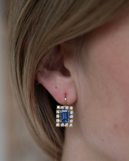2.40 Tanzanite & Diamond Drop Earrings 18k