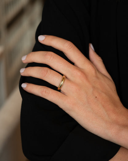 Engraved Men's Wedding Band 14k Yellow Gold