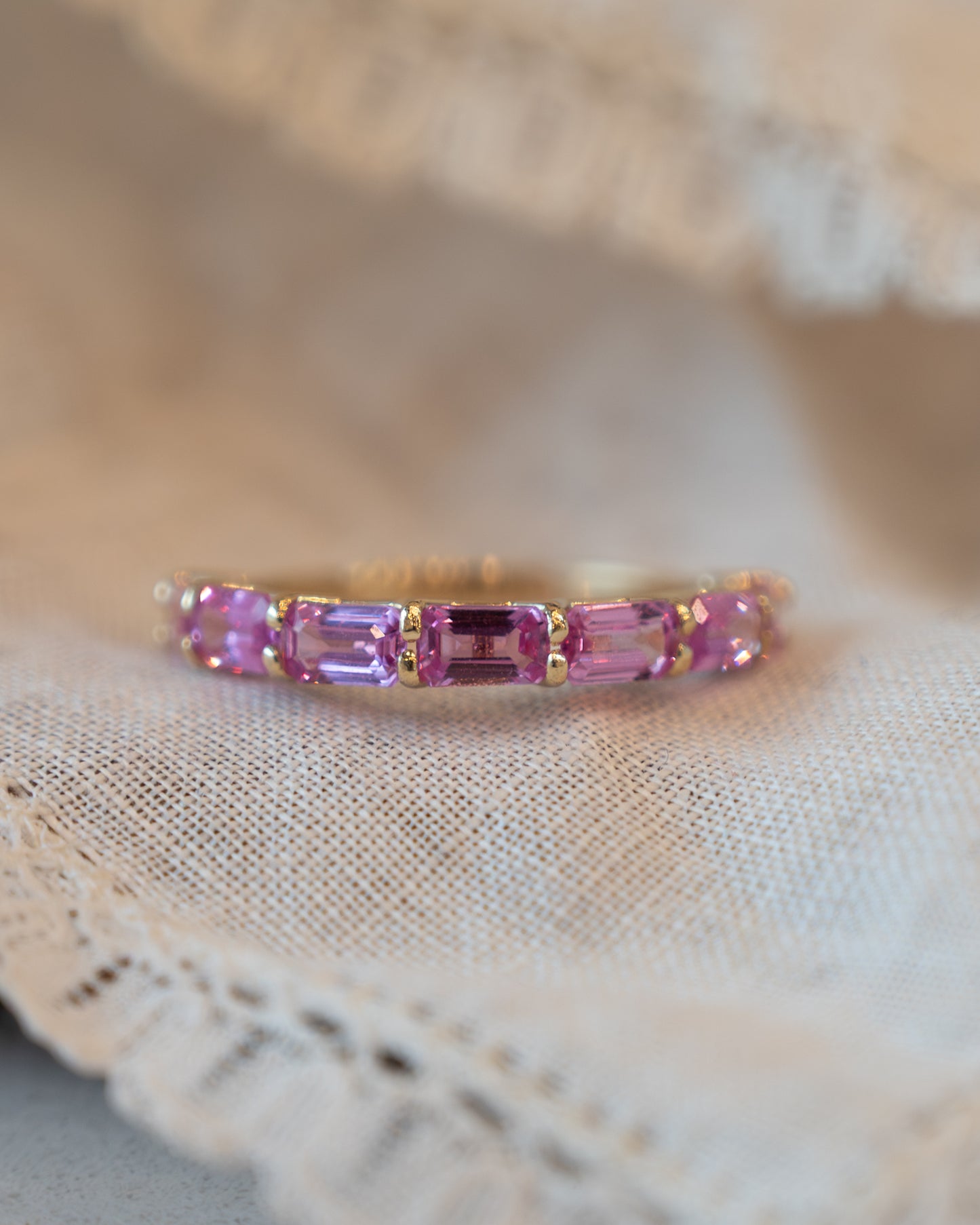 2.45 Baguette Sapphire Half-Eternity Ring 14k