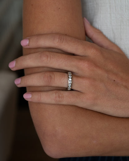 1.10 Diamond Half-Eternity Wedding Band 14k White Gold