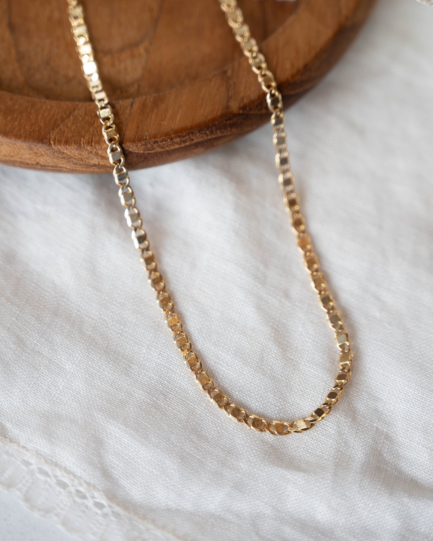 21 Inch Mirror Link Chain Necklace 14k Yellow Gold