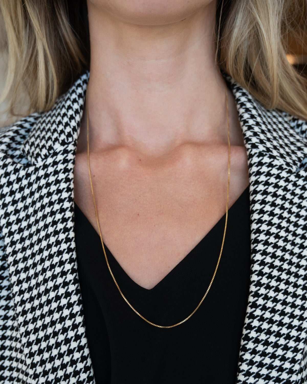 26" Box Chain Necklace 18k Yellow Gold