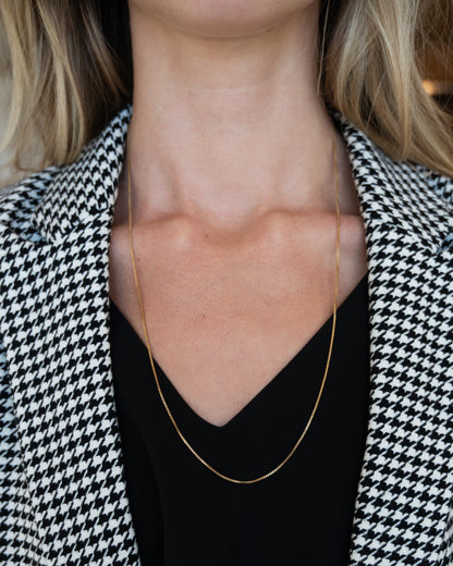 26" Box Chain Necklace 18k Yellow Gold