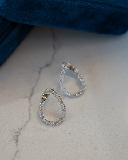 .43 Diamond Inside Out Hoop Earrings 18k White Gold