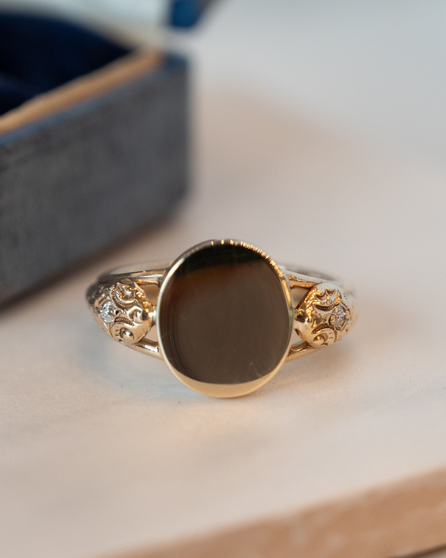 Antique Victorian Diamond Snake Signet Ring 10k Rose Gold
