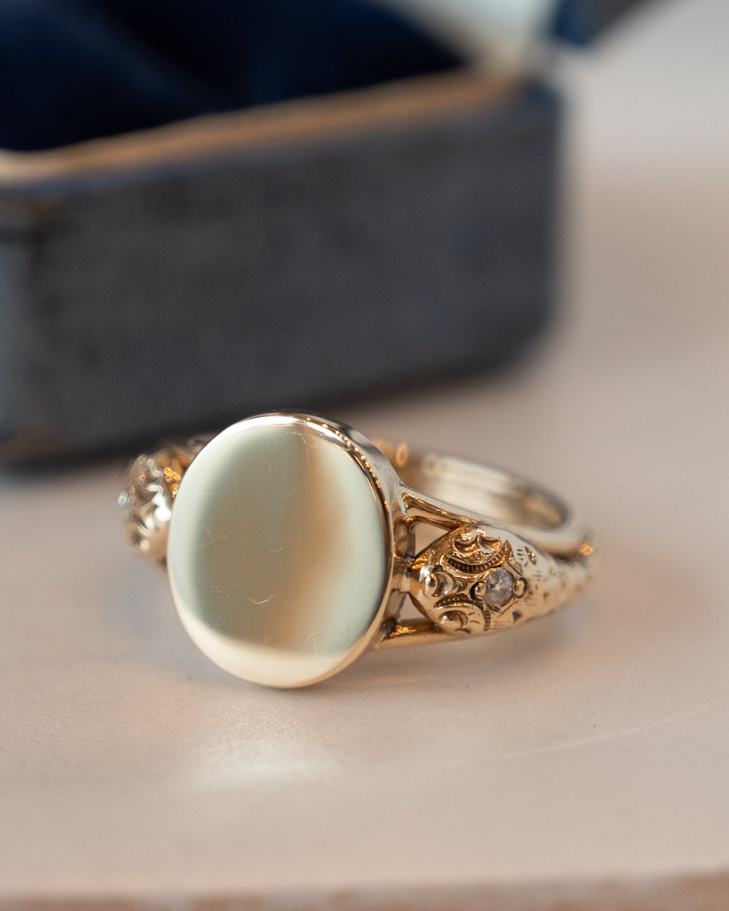 Antique Victorian Diamond Snake Signet Ring 10k Rose Gold