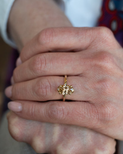 3.00 Moval Diamond Solitaire Engagement Ring 14k