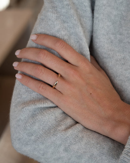 3mm Open Tapered Stacking Band 14k Yellow Gold