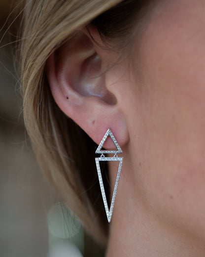 .59 Effy Diamond Triangle Drop Earrings 14k White Gold