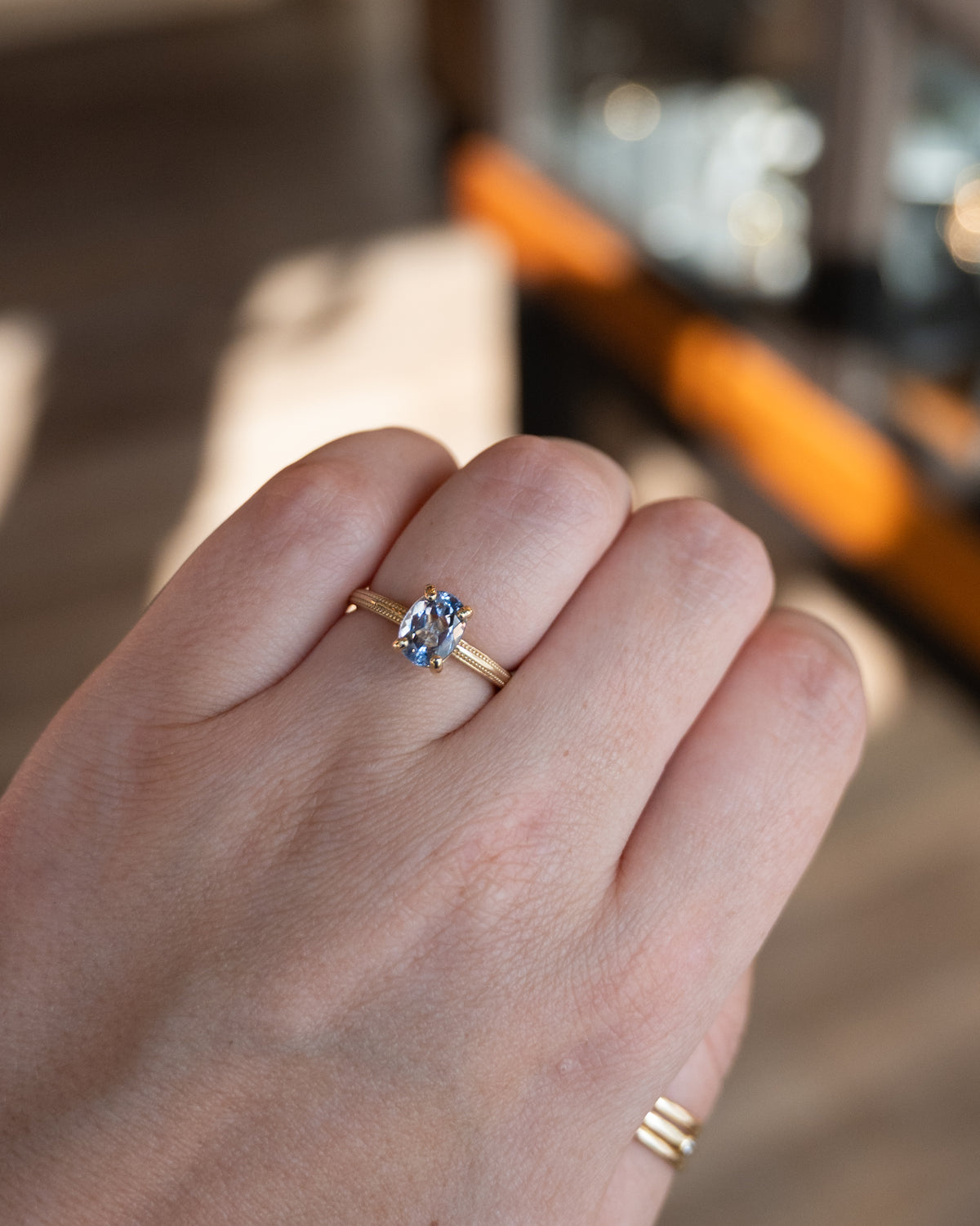 1.38 Oval Santa Maria Aquamarine Engagement Ring 14k