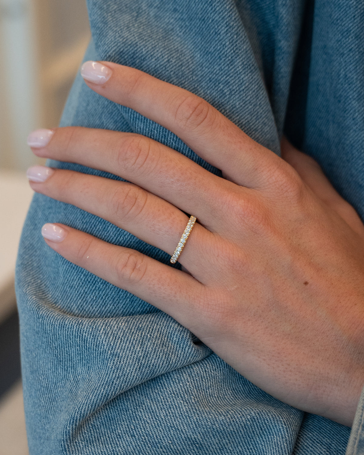 .35 Half-Eternity Diamond Wedding Band 14k Yellow Gold