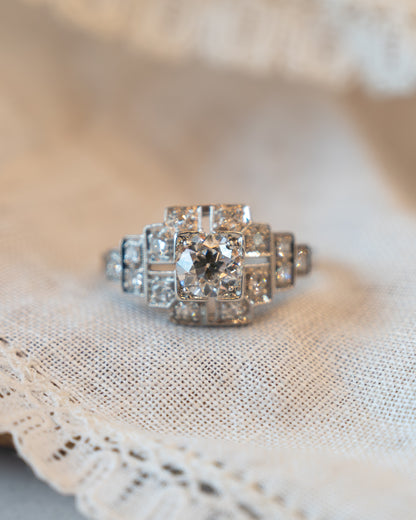 .52 Art Deco Diamond Engagement Ring Platinum