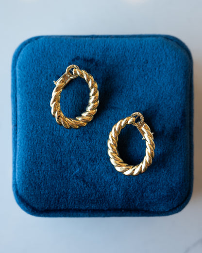 Twisted Hoop Earrings 18k Yellow Gold