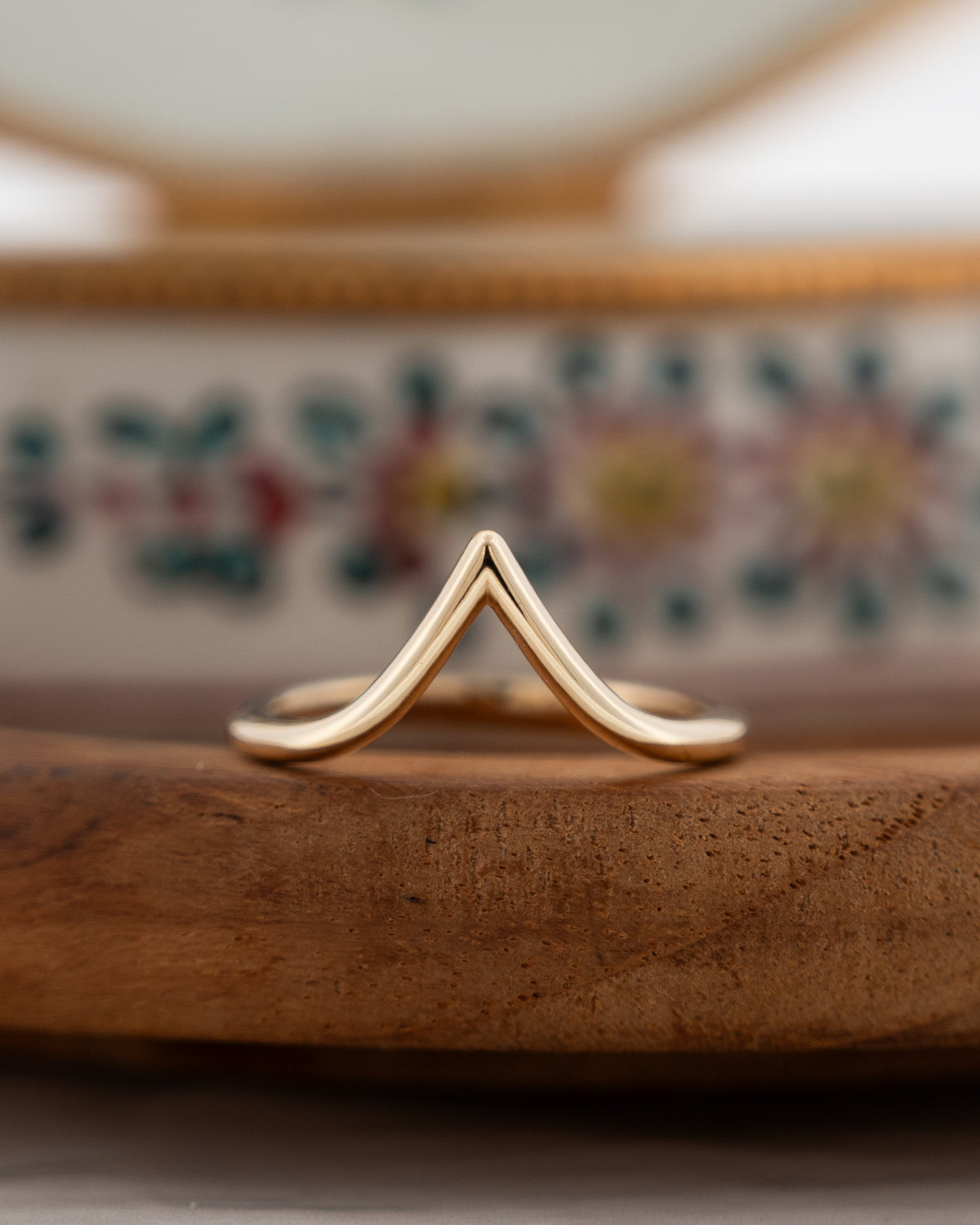 V-Shaped Contour Wedding Band 14k Yellow Gold