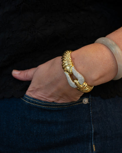 David Yurman Waverly Diamond Buckle Bangle 18k