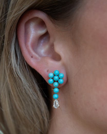 1.10 Shield & Step Cut Diamond Drop Earrings 18k