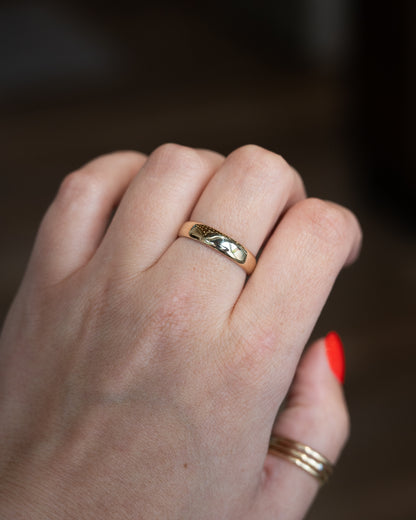 4mm Men's Half Round Wedding Band 14k Yellow Gold