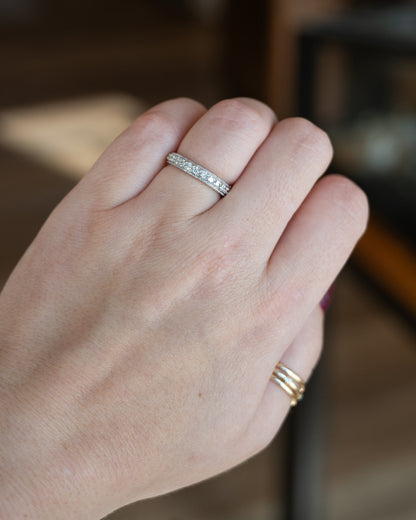 .39 Half-Eternity Diamond Wedding Band 14k White Gold