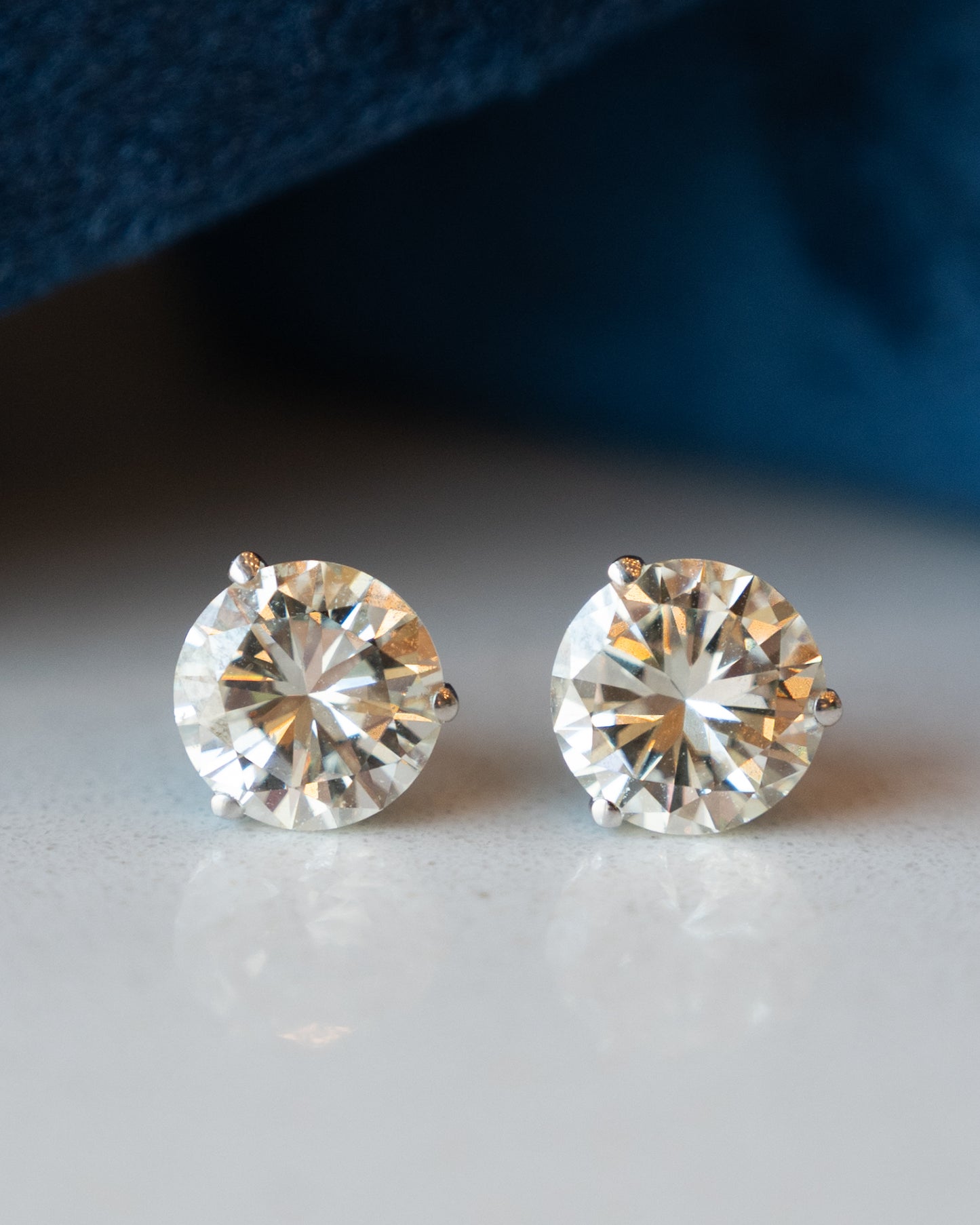 4.89 Diamond Stud Earrings 14k White Gold