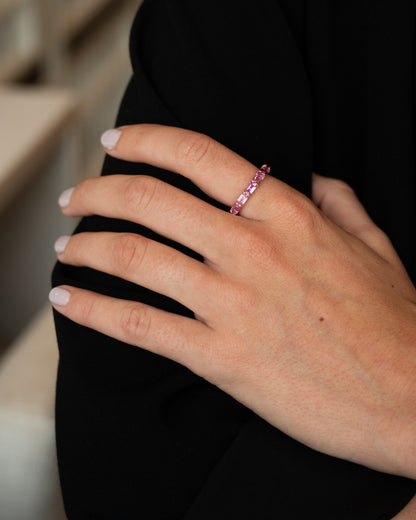 2.45 Baguette Sapphire Half-Eternity Ring 14k