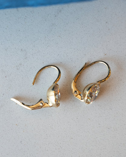 3.14 Old European Diamond Drop Earrings 14k