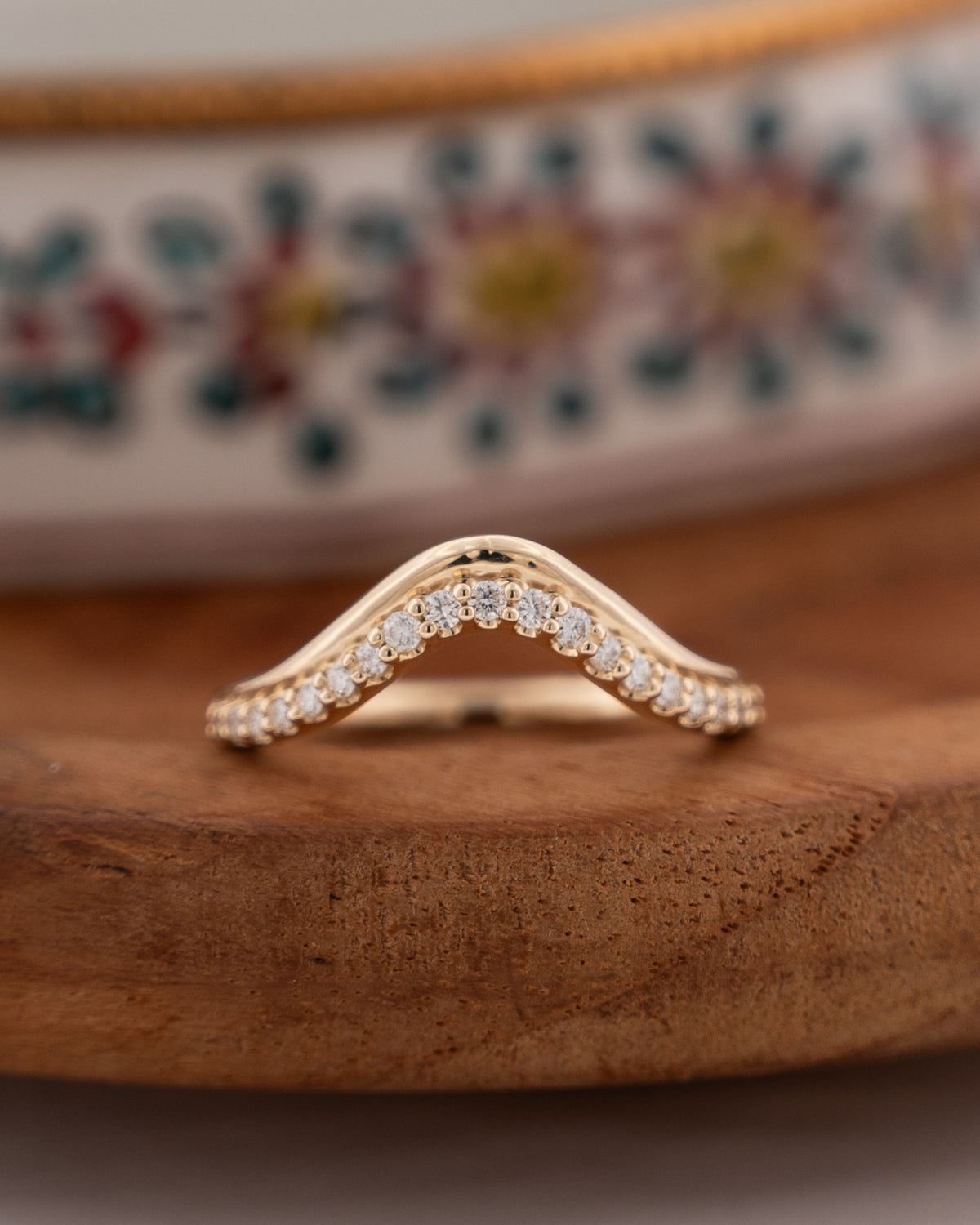 .35 Diamond Contour Stacking Band 14k Yellow Gold