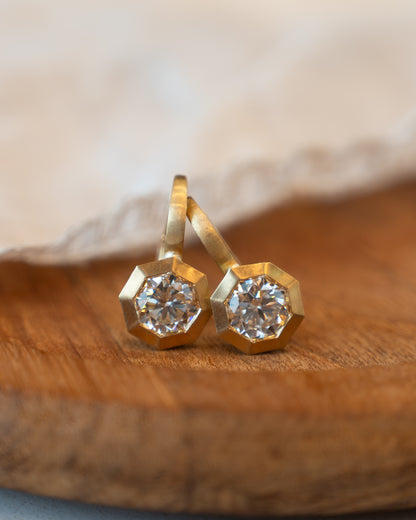 14.44 Cushion Lemon Quartz Drop Earrings 18k