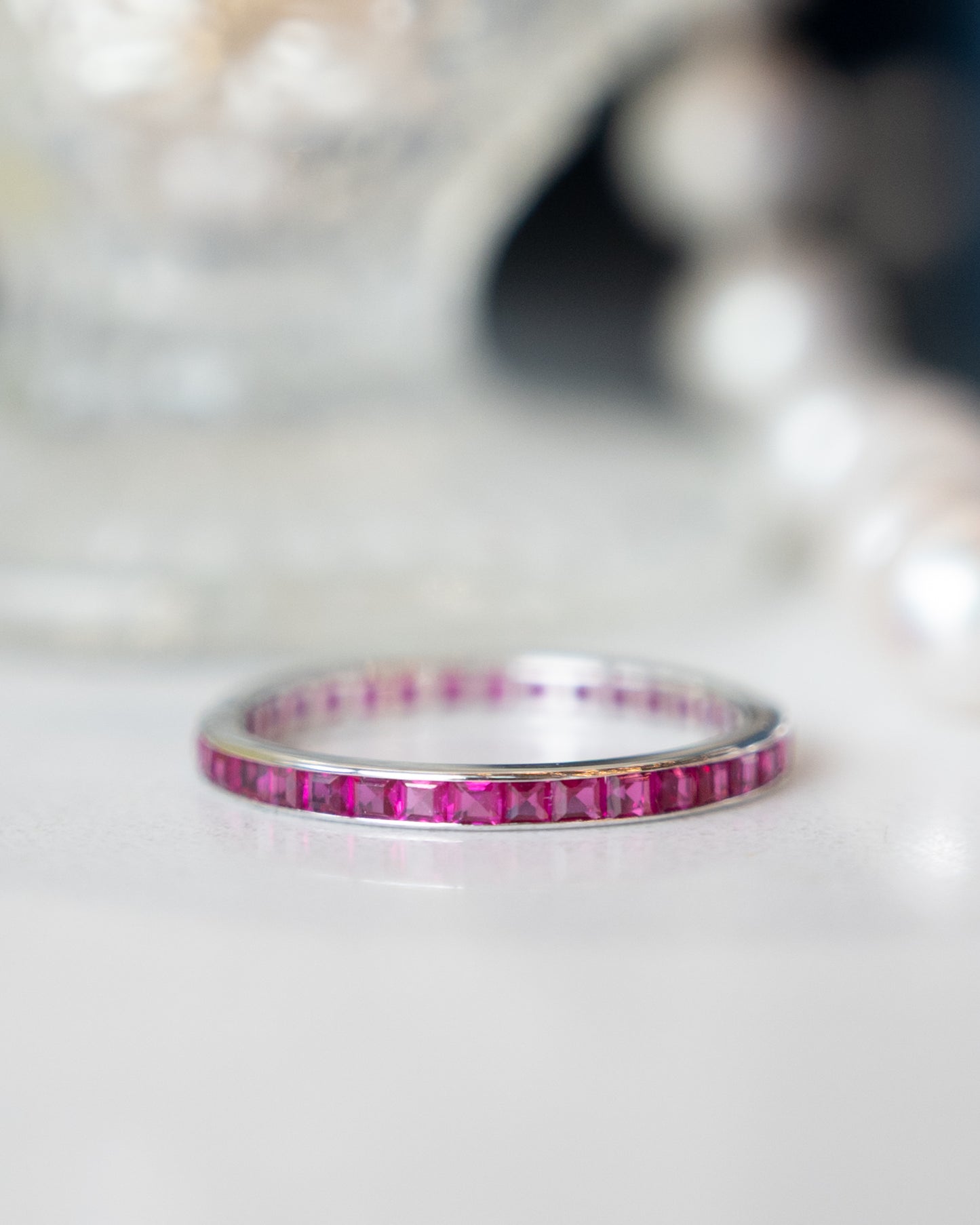 .72 Ruby Eternity Wedding Band 14k White Gold