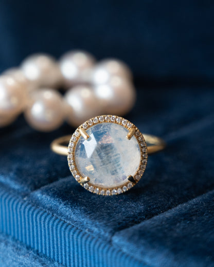 Irene Neuwirth Moonstone & Diamond Cocktail Ring 18k