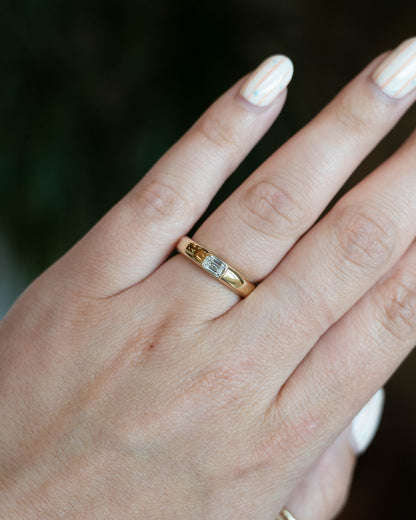 .21 East-West Diamond Engagement Ring 14k & Platinum