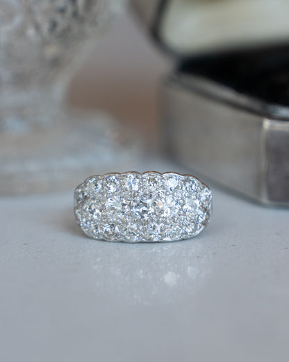 1.19 Antique Art Deco Diamond Cocktail Ring 18k