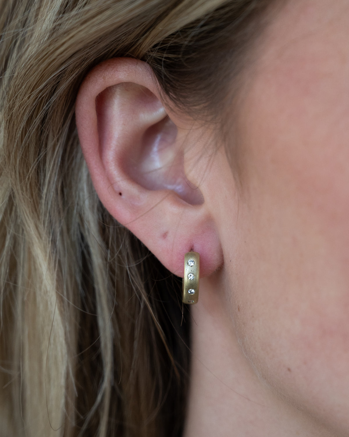 .12 Round Diamond Hoop Earrings 14k Yellow Gold