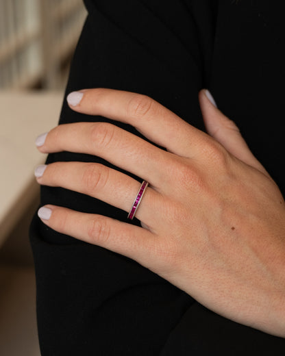 2.00 Ruby Eternity Wedding Band Platinum