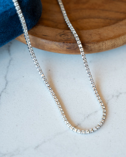 3.46 Diamond Tennis Necklace 14k White Gold