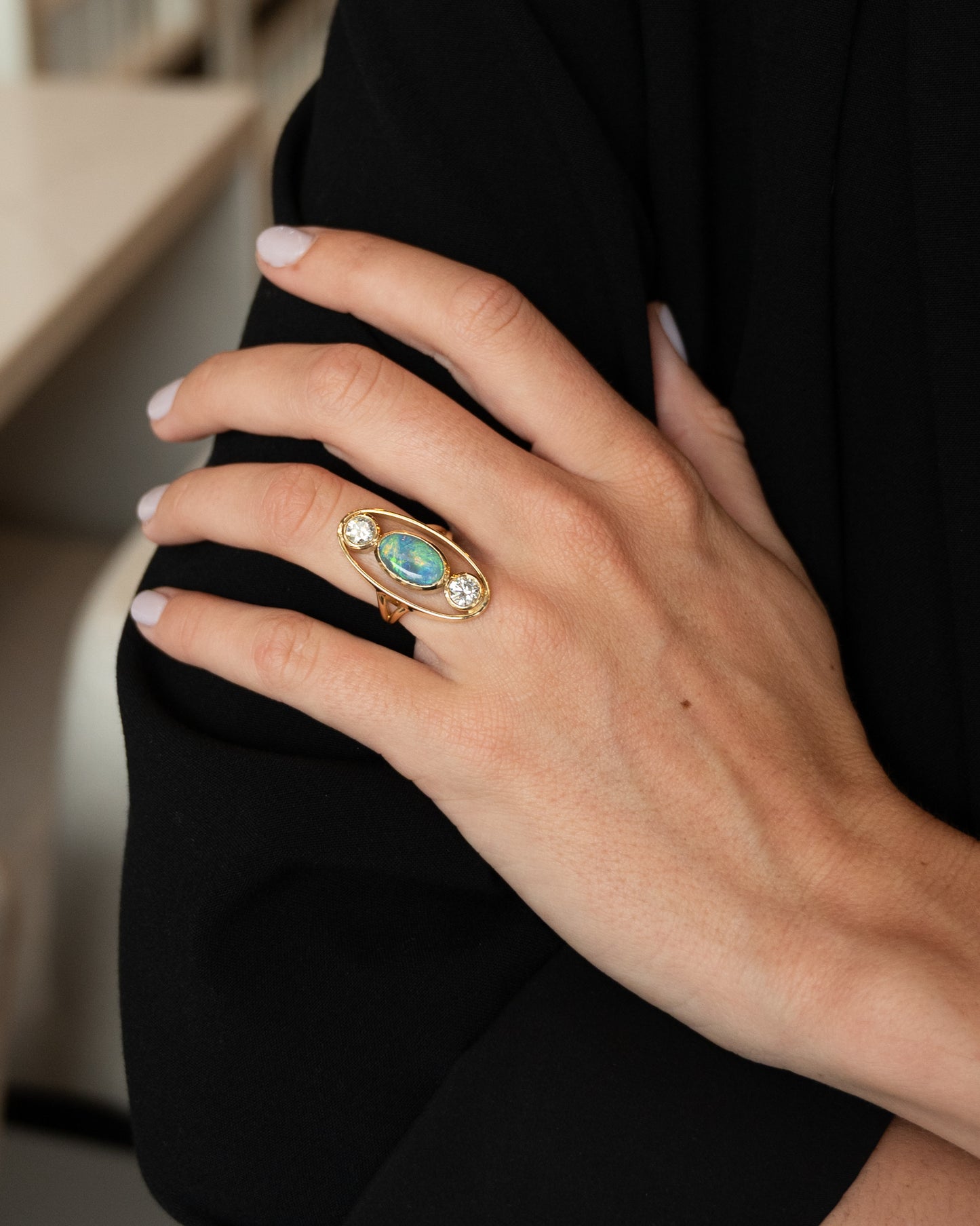 2.55 Opal & Diamond Cocktail Ring 18k