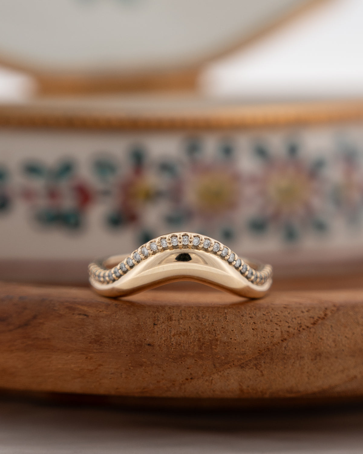 .15 Diamond Contoured Stacking Band 14k Yellow Gold