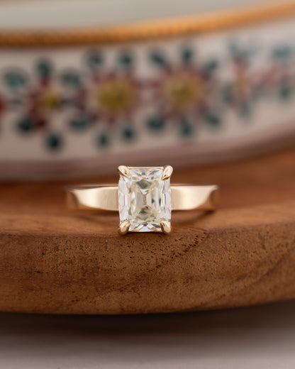 2.00 GIA Old Mine Cushion Diamond Engagement Ring 14K