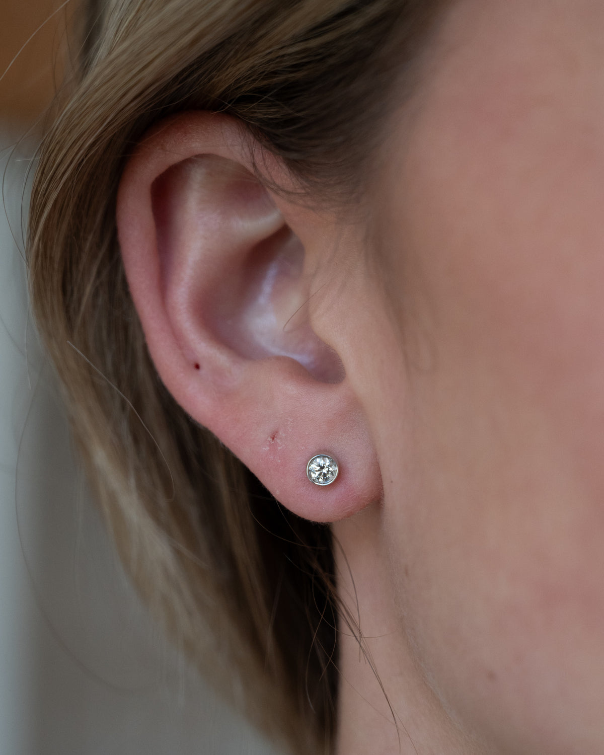 Diamond Stud Earrings w/ Diamond Jacket 14k White Gold