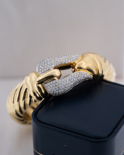 David Yurman Waverly Diamond Buckle Bangle 18k