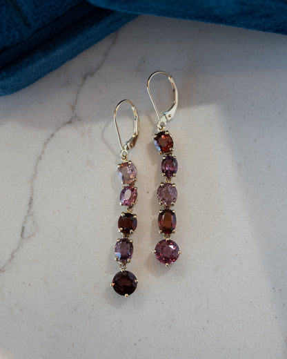 6.70 Multi-Color Spinel Drop Earrings 14k