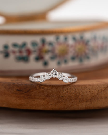 .45 Diamond Contour Tiara Wedding Band 14K