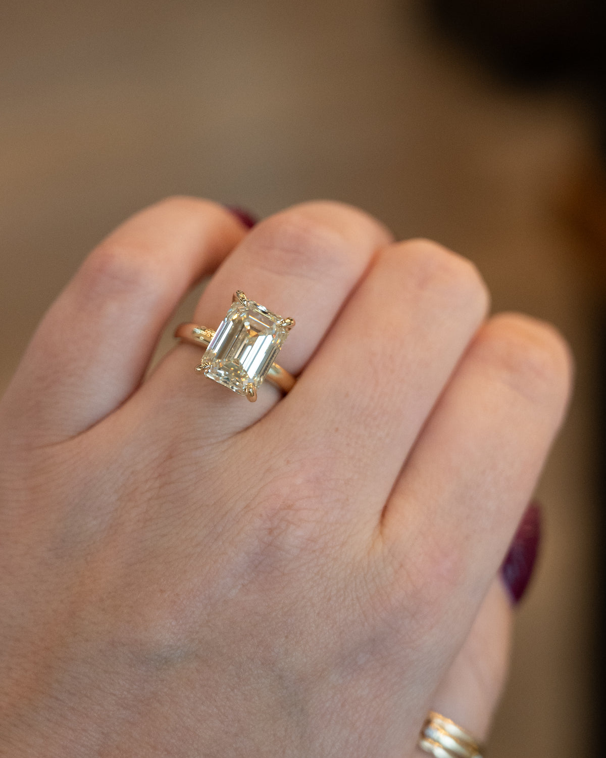 8 Carat Emerald Cut Diamond Engagement Ring 14k