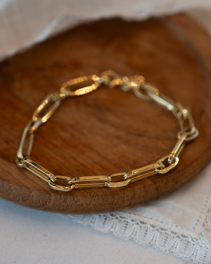 Paperclip Chain Bracelet 14k Yellow Gold