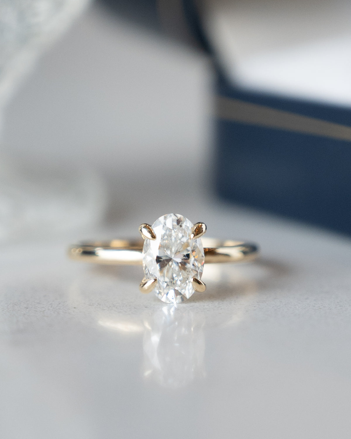 1.51 GIA Oval Diamond Engagement Ring 14k Yellow Gold