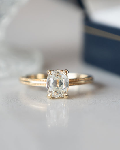 1.51 Elongated Old Mine Cushion Diamond Engagement Ring 14k